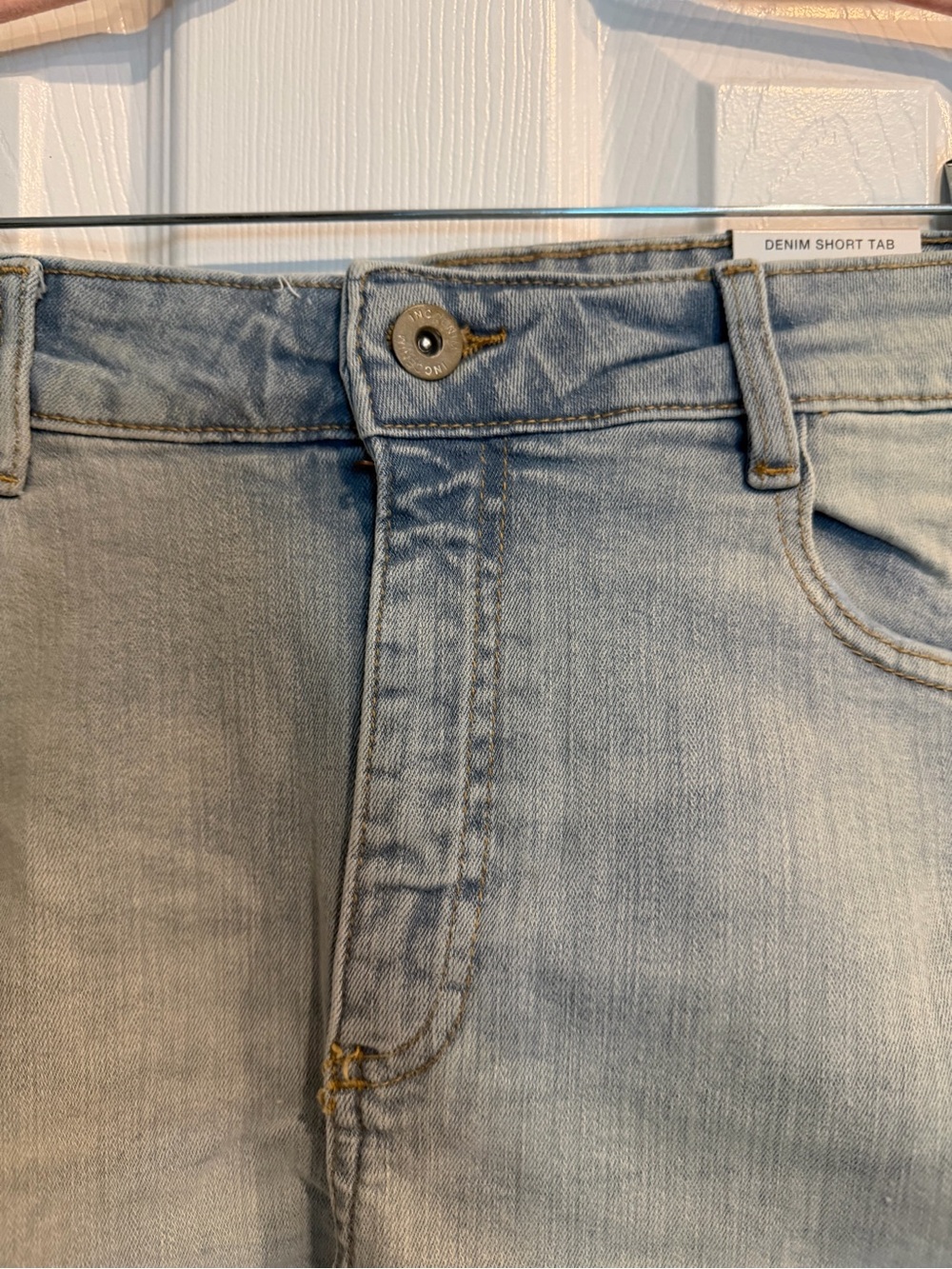 INC International Concepts Light Blue Denim Roll-Hem Shorts - Picture 2 of 8